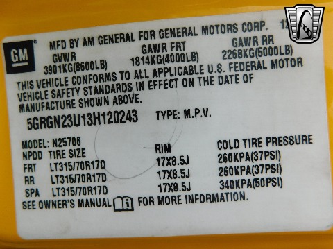 2003 Hummer H2 image 109