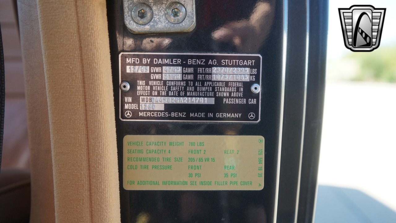 1986 Mercedes-Benz 560 SEC 95