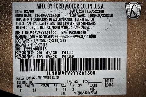 2000 Lincoln Continental image 140